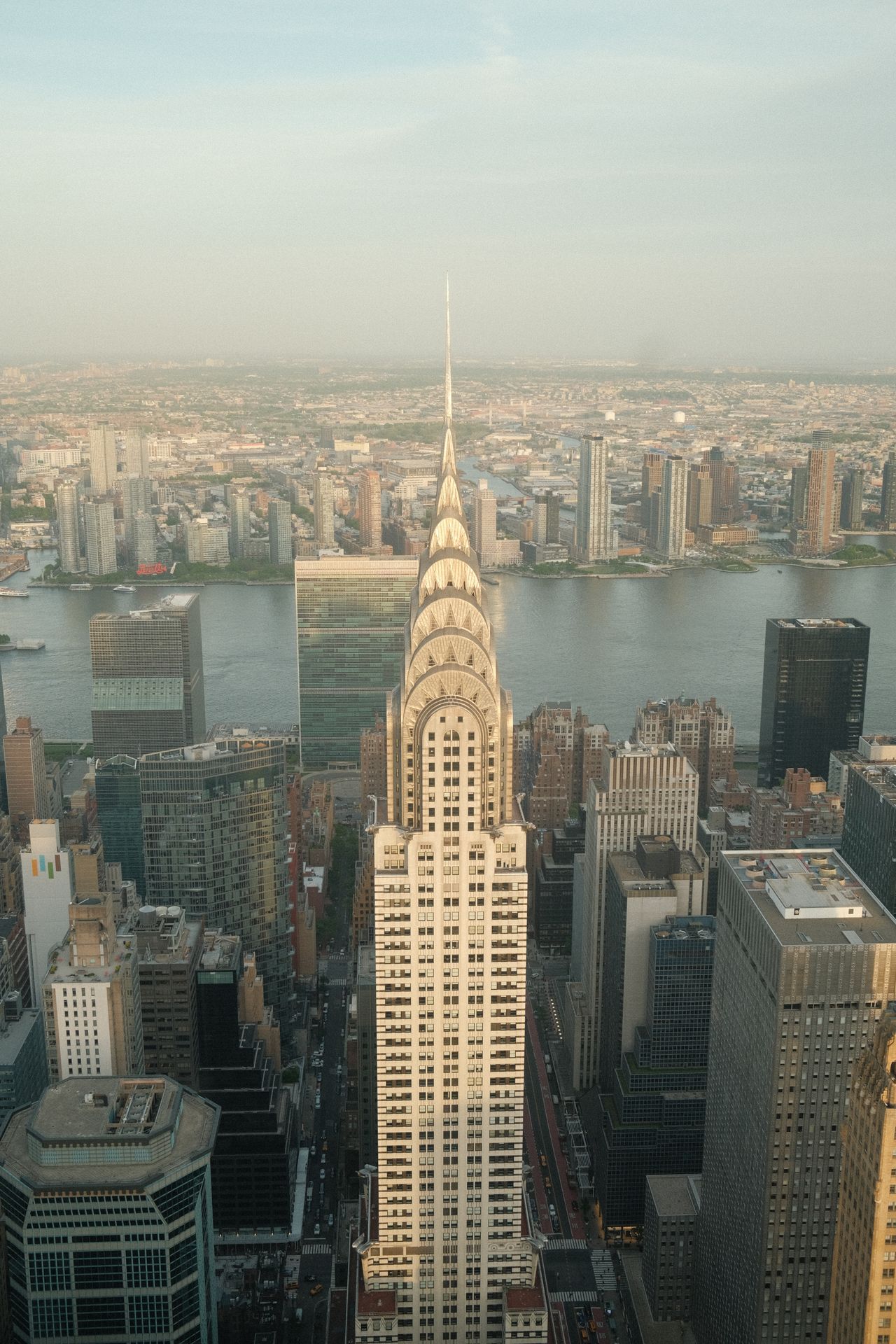 The Chrysler Building in New York City, with its distinctive Art Deco crown
